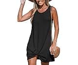 Dokotoo Beach Cover Ups Deep V Neck Crochet Hollow Out Dress