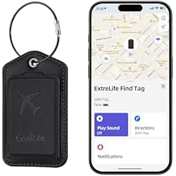 Luggage Tags Built-in Anti-Loss Tracker Luxury Leather