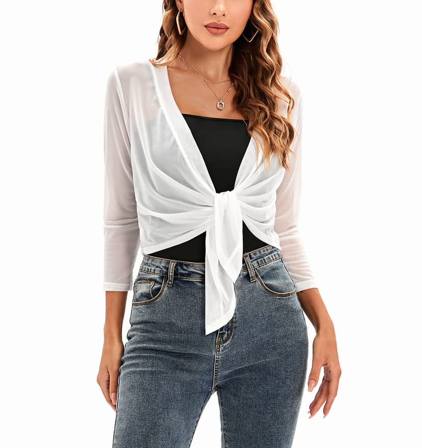 Women Sheer Poncho Top Lightweight Knit Crochet Shrug Cover Up